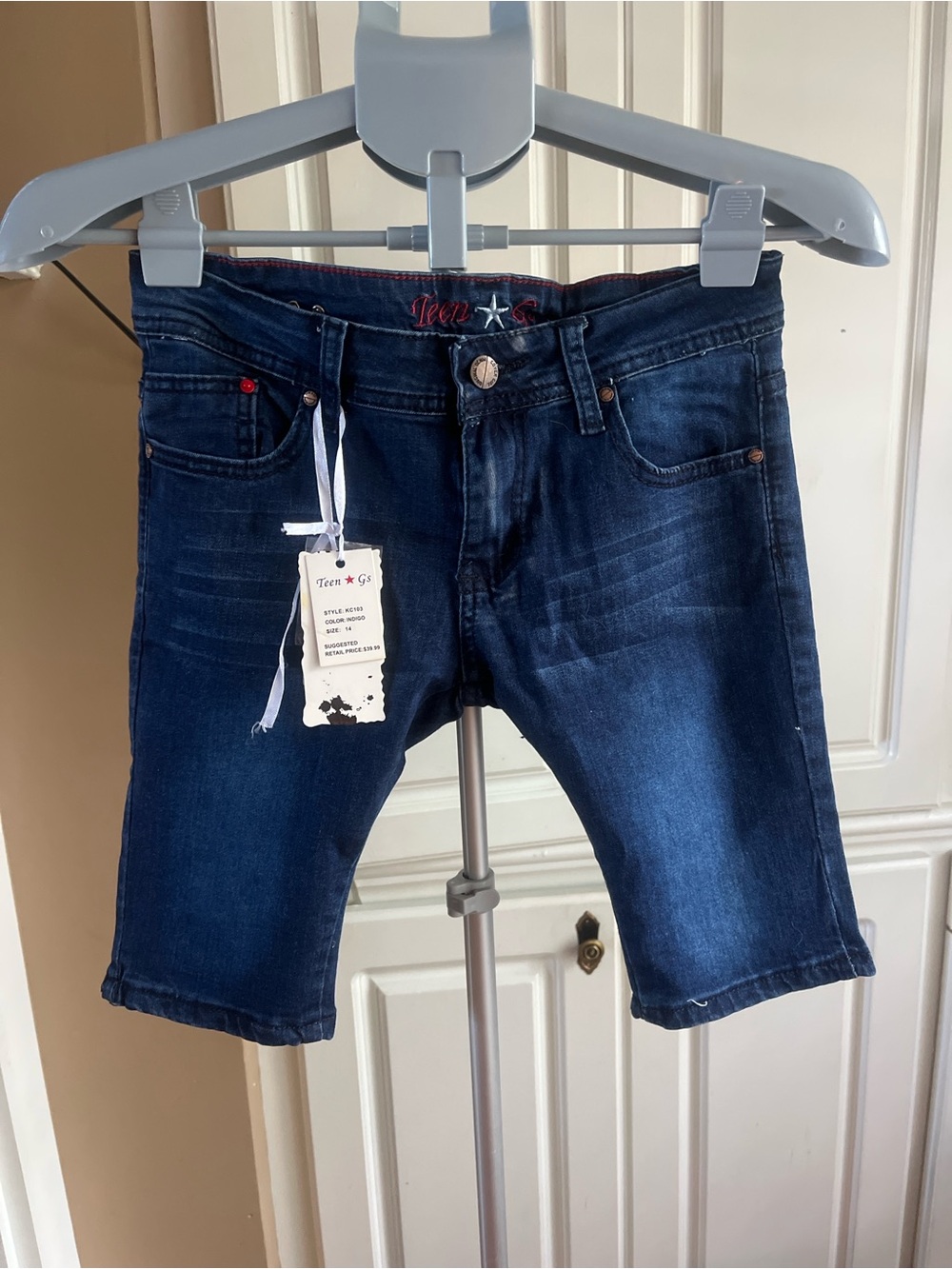 Kids Dark Blue Denim Shorts - Teen Gs